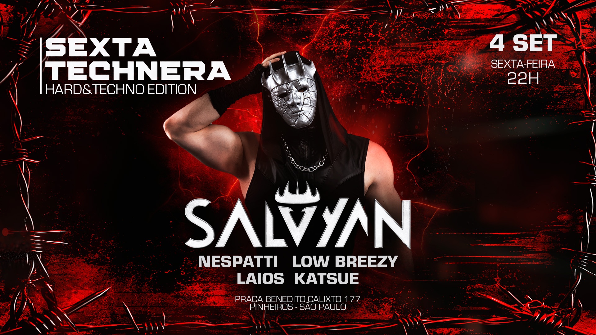 Capa do evento: Sexta Technera aprs. SALVYAN (Hard Techno)