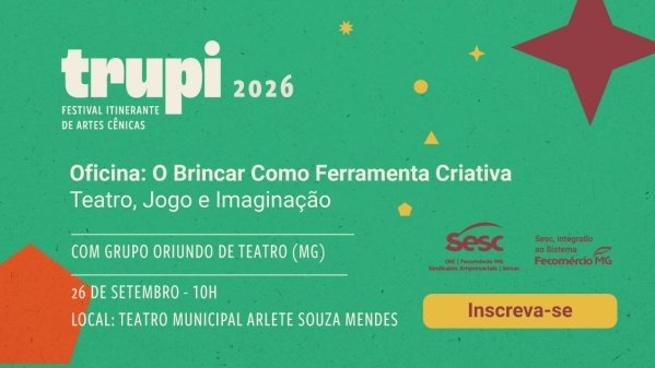 Imagem do evento Oficina | "O Brincar Como Ferramenta Criativa  - Teatro, Jogo e Imaginação"