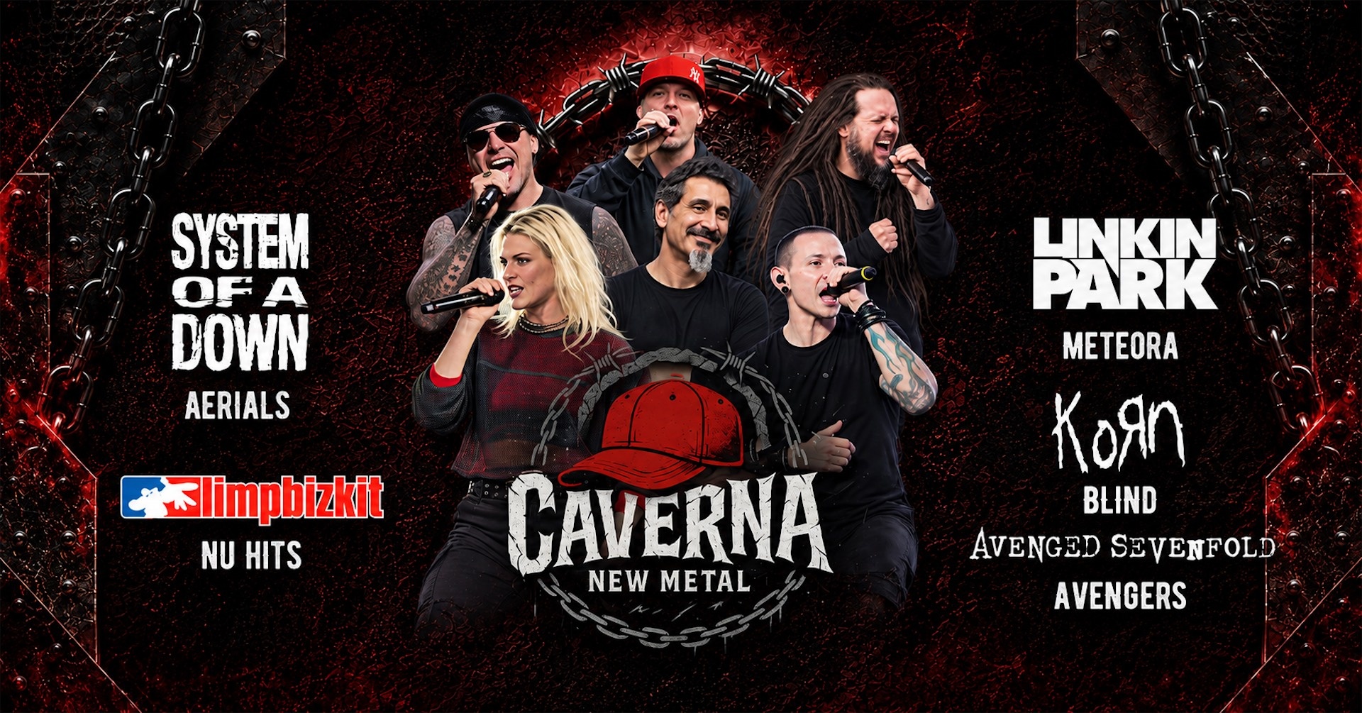 05.09 - Caverna New Metal: System of Down, Linkin Park, Limp Bizkit, Korn e Avenged Sevenfold