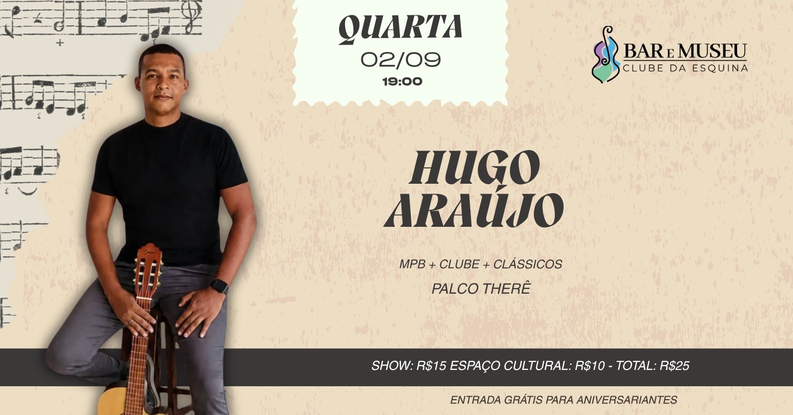 SHOW DE HUGO ARAUJO  -  CLUBE DA ESQUINA