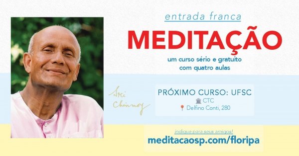 Imagem do evento Curso de meditação presencial gratuito na UFSC, em Florianópolis - 4 aulas, semestral