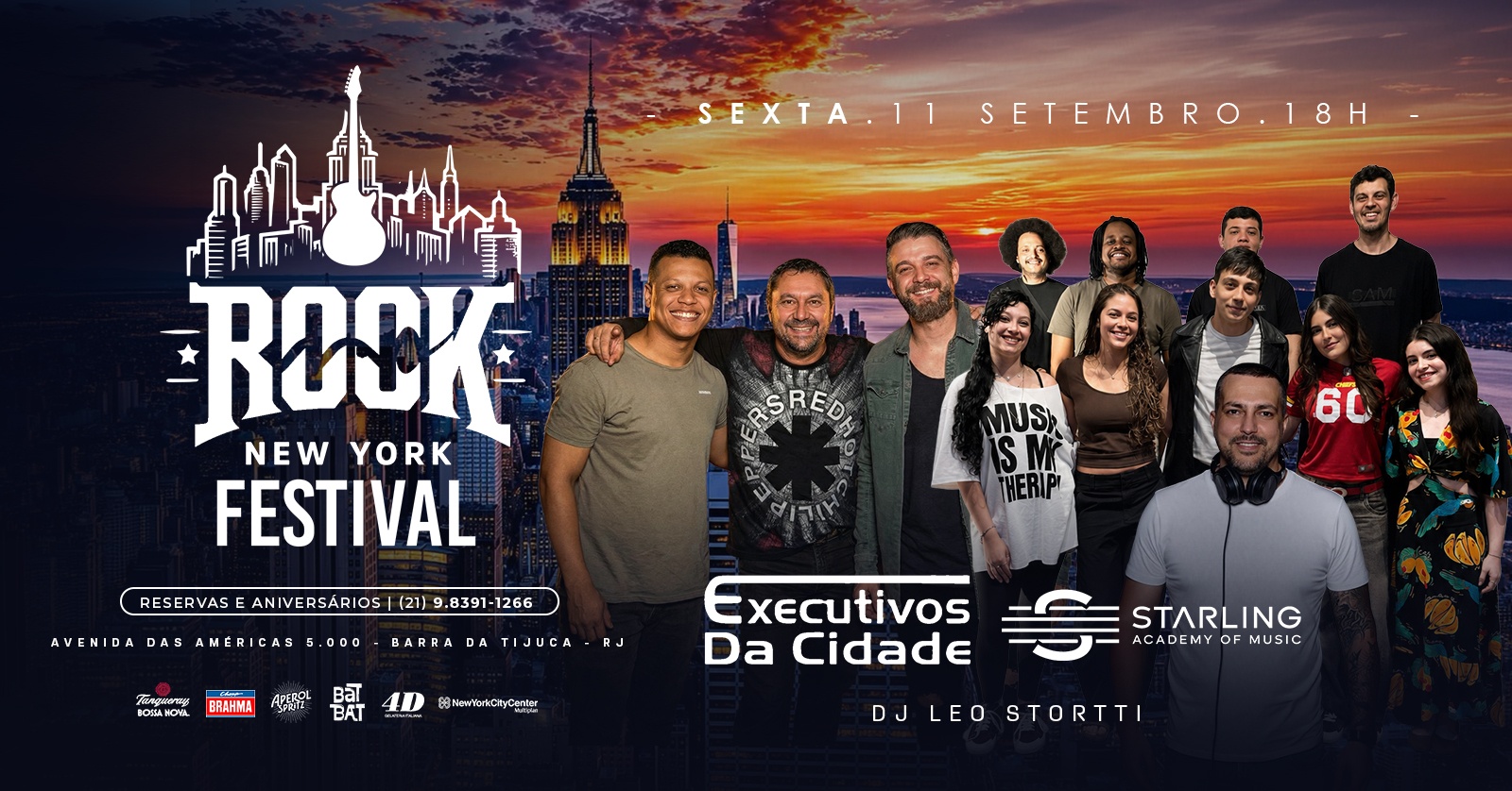 ROCK NEW YORK FESTIVAL | BANDA EXECUTIVOS DA CIDADE | STARLING | DJ LÉO STORTTI | COLINDA BARRA