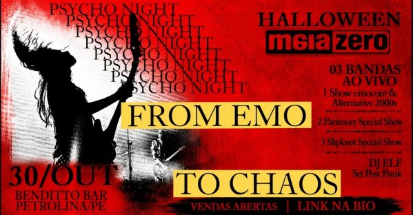 Imagem do evento Psycho Night II - From emo to chaos