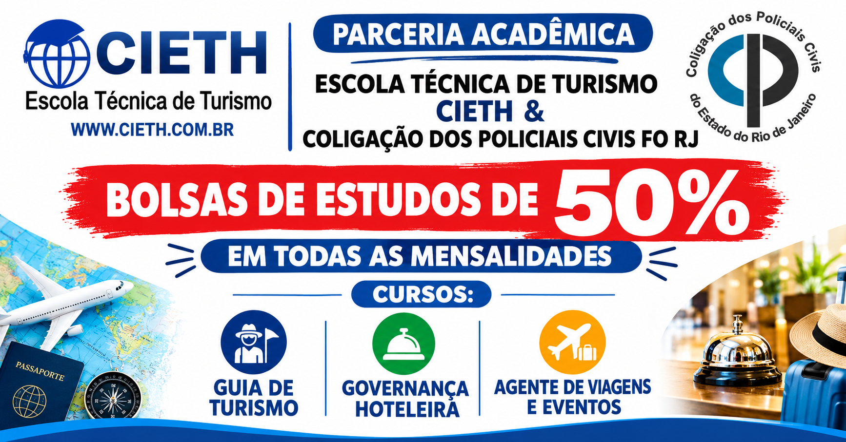 PARCERIA ACADÊMICA COLIGAÇÃO DOS POLICIAIS CIVIS RJ E ESCOLA TÉCNICA DE TURISMO CIETH