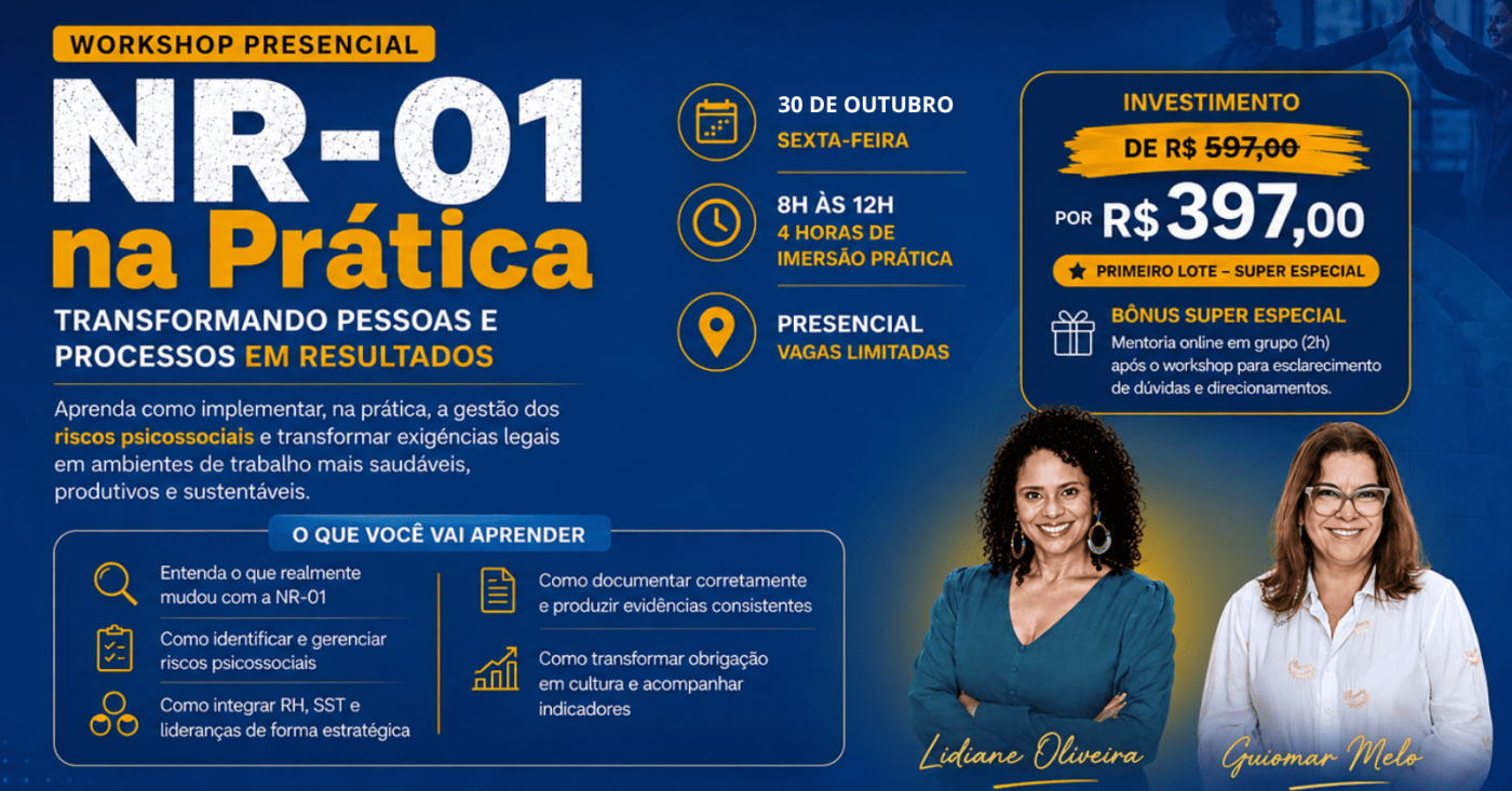 Imagem publicada pela fonte para NR-01 na Prática: Transformando Pessoas e Processos em Resultados