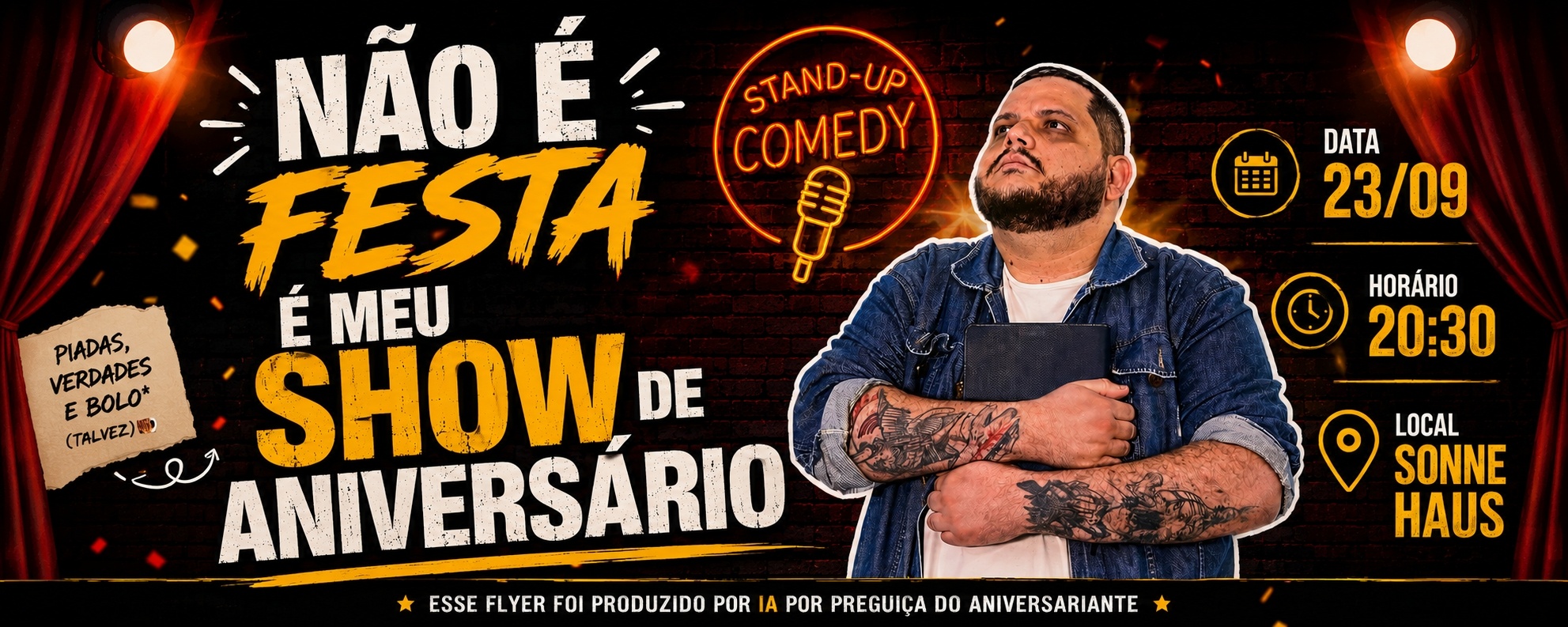 Não é festa - é meu show de aniversário
