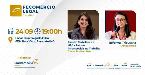 Imagem do evento Fecomércio Legal | Edição Paracatu MG