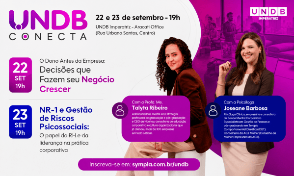 Imagem do evento UNDB Conecta - Decisões que Fazem seu Negócio Crescer e O papel do RH e da liderança na prática
