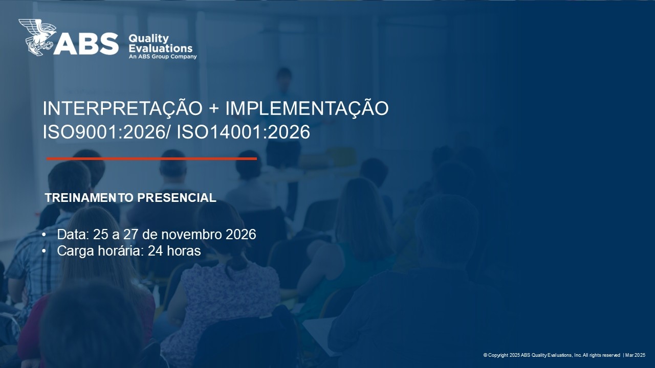 Imagem da fonte — Treinamento Interpretação e Implementação ISO 9001:2026 e ISO 14001:2026