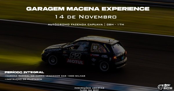 Imagem do evento Garagem Macena - Experience