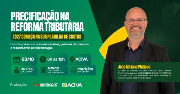 Imagem do evento Precificação na Reforma Tributária- 2027 COMEÇA NA SUA PLANILHA DE CUSTOS