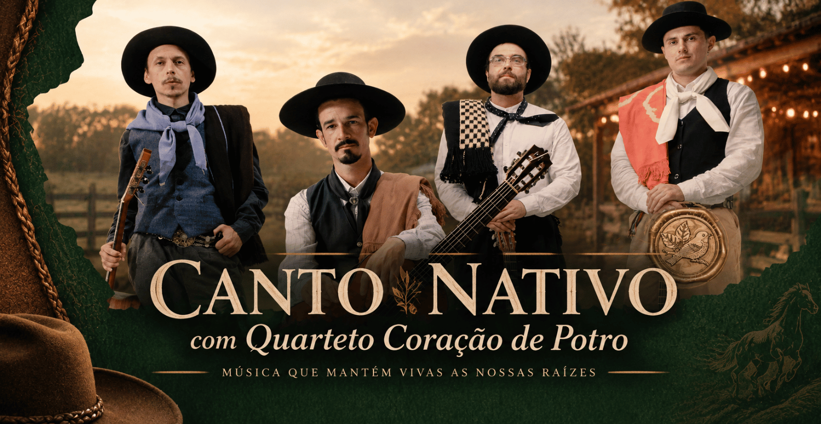 CANTO NATIVO com Quarteto Coração de Potro | 28 de novembro | Quinta do Vale Cabanas & Fazenda - Tijucas, SC