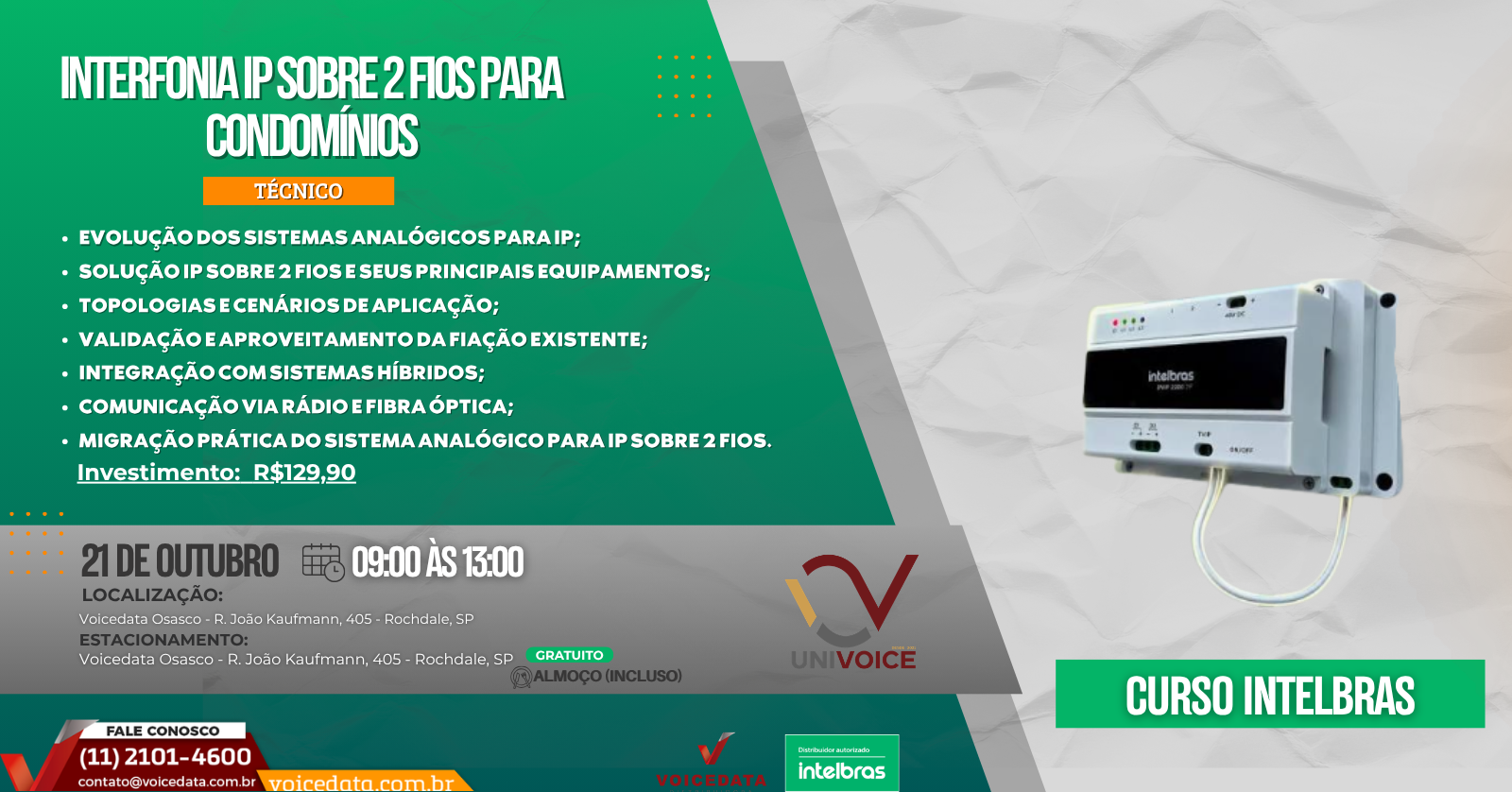 Curso Interfonia IP sobre 2 fios