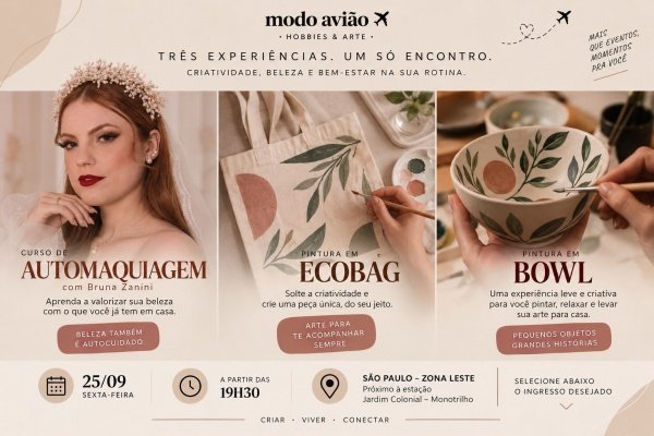 Imagem do evento 3 experiencias com Clube Modo avião