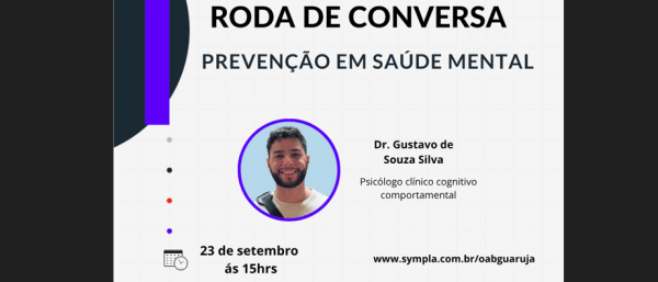 Imagem do evento RODA DE CONVERSA: PREVENÇÃO EM SAÚDE MENTAL