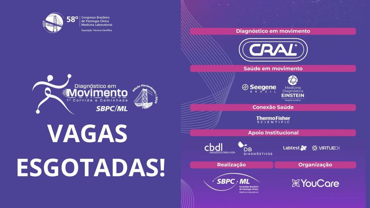 58º CBPC/ML - DIAGNÓSTICO EM MOVIMENTO - Participe da Corrida 5K ou Caminhada 3K durante o Congresso