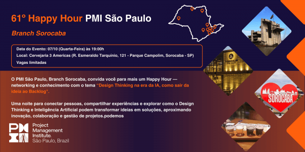 Imagem do evento 61º Happy Hour e 28 Anos do PMI São Paulo| Branch Sorocaba