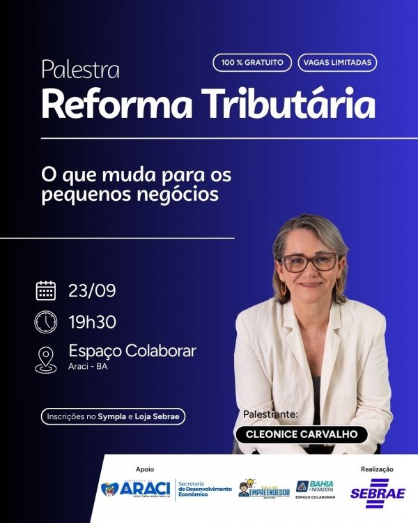 Imagem do evento Palestra: Reforma Tributária - Araci