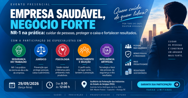 Imagem do evento EMPRESA SAUDÁVEL, NEGÓCIO FORTE - NR1 na prática