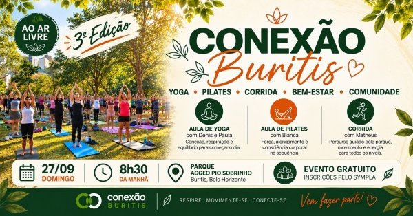 Imagem do evento YOGA + PILATES + CORRIDA - Conexão Buritis