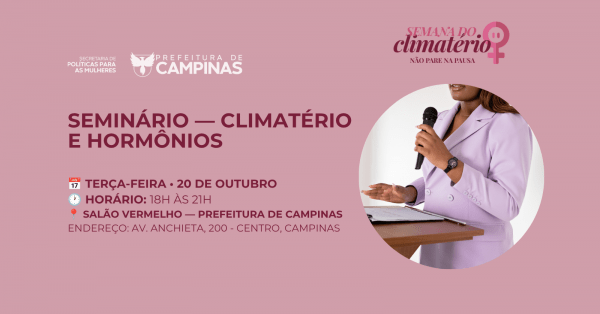 Imagem do evento SEMANA DO CLIMATÉRIO: Seminário Climatério e Hormônios