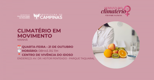 Imagem do evento SEMANA DO CLIMATÉRIO: Climatério em Movimento