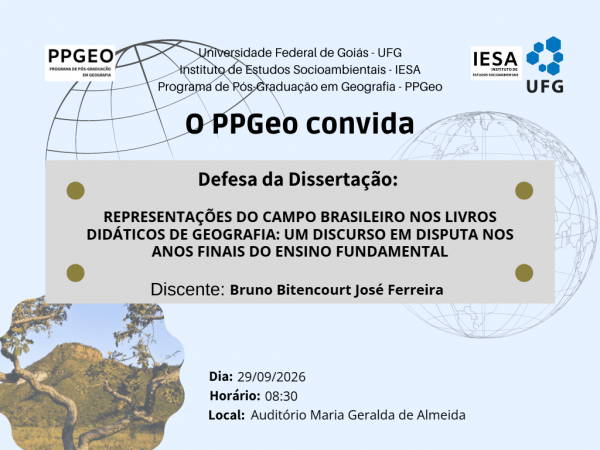 Imagem do evento Banca de defesa de Dissertação de Bruno Bitencourt José Ferreira