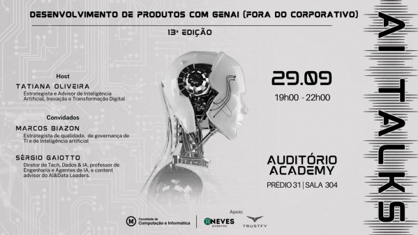 Imagem do evento AI Talks - Desenvolvimento de produtos com GenAI (Fora do corporativo)