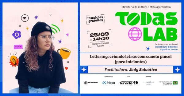 Imagem do evento TODAS LAB |  Lettering: criando letras com caneta pincel (para iniciantes)