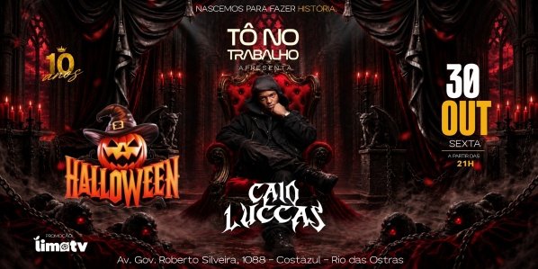 Imagem do evento Halloween TNT com Caio Luccas | 30OUT (SEX) | Tô no Trabalho