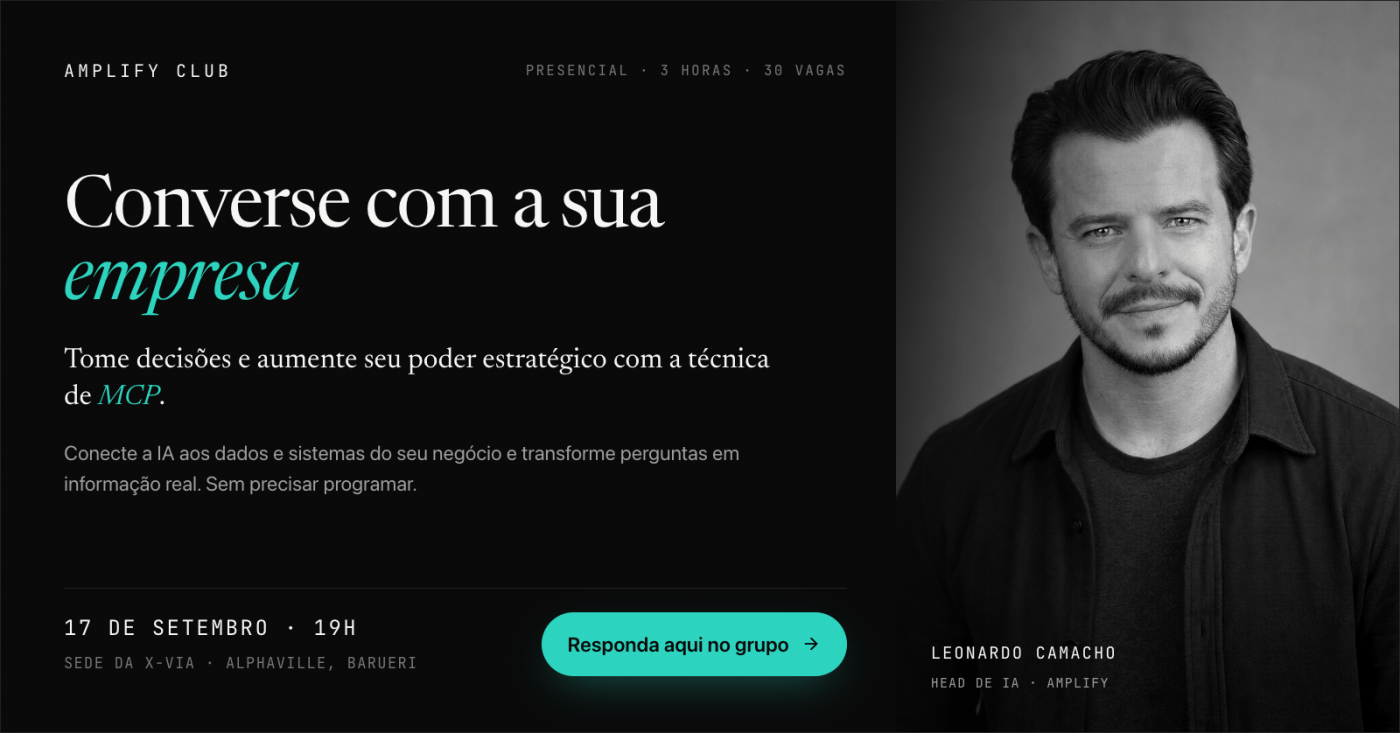 Imagem publicada pela fonte para Amplify Club - Converse com os dados da sua empresa via MCP