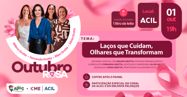 Imagem do evento OUTUBRO ROSA | LAÇOS QUE CUIDAM, OLHARES QUE TRANSFORMAM