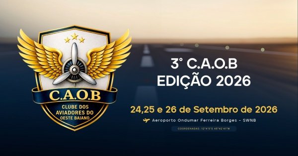 Imagem do evento 3º Edição CAOB 2026 - Clube dos Aviadores do Oeste Baiano
