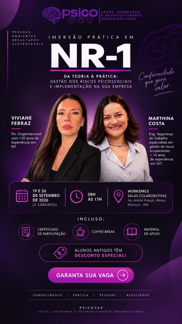 Imagem do evento NR1 + IA - PSICO360