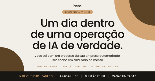 Imagem do evento Imersão Idens: IA na Operação · 1ª Edição Aracaju