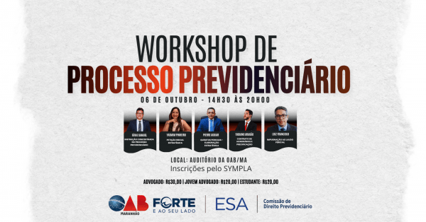 Imagem do evento WORKSHOP DE PROCESSO PREVIDENCIÁRIO