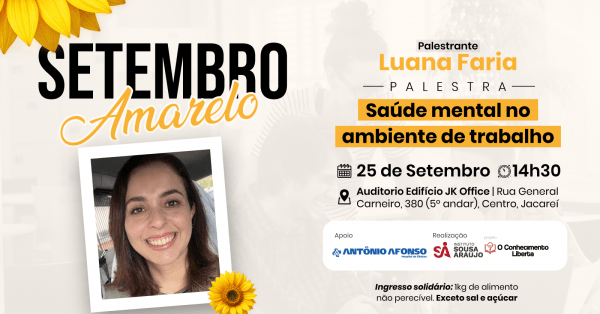Imagem do evento Palestra: Setembro Amarelo | Saúde Mental no Ambiente de Trabalho