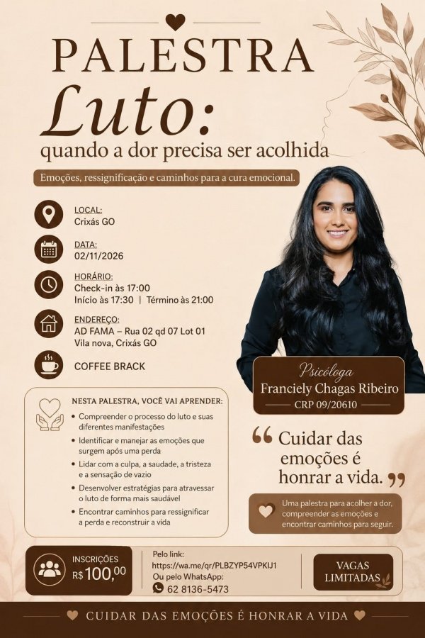 Imagem do evento Palestra: Quando a dor precisa ser acolhida