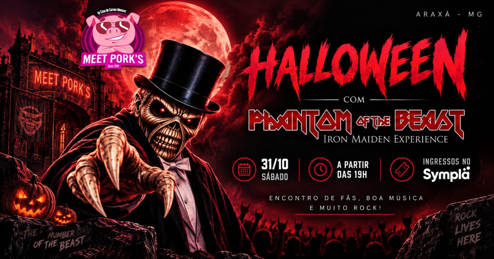 IRON MAIDEN COVER BRASIL / HALLOWEEN NO MEET PORKS - Araxá, MG