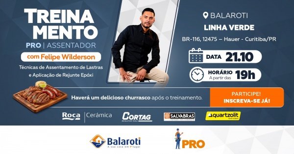 Imagem do evento Treinamento com Felipe Wilderson: Técnicas de Assentamento de Lastras e Aplicação de Rejunte Epóxi