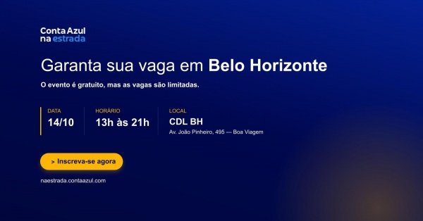 Imagem do evento Conta Azul na Estrada | Belo Horizonte