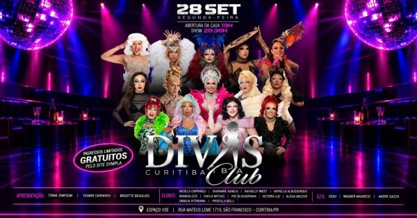 Imagem do evento DIVAS CURITIBA - EDIÇÃO CLUB 28/09 19HS