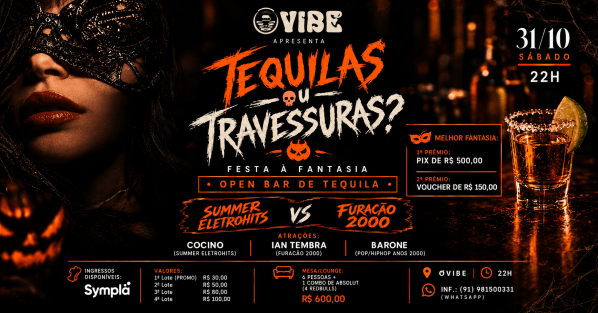 Imagem do evento TEQUILAS ou TRAVESSURAS - FESTA A FANTASIA