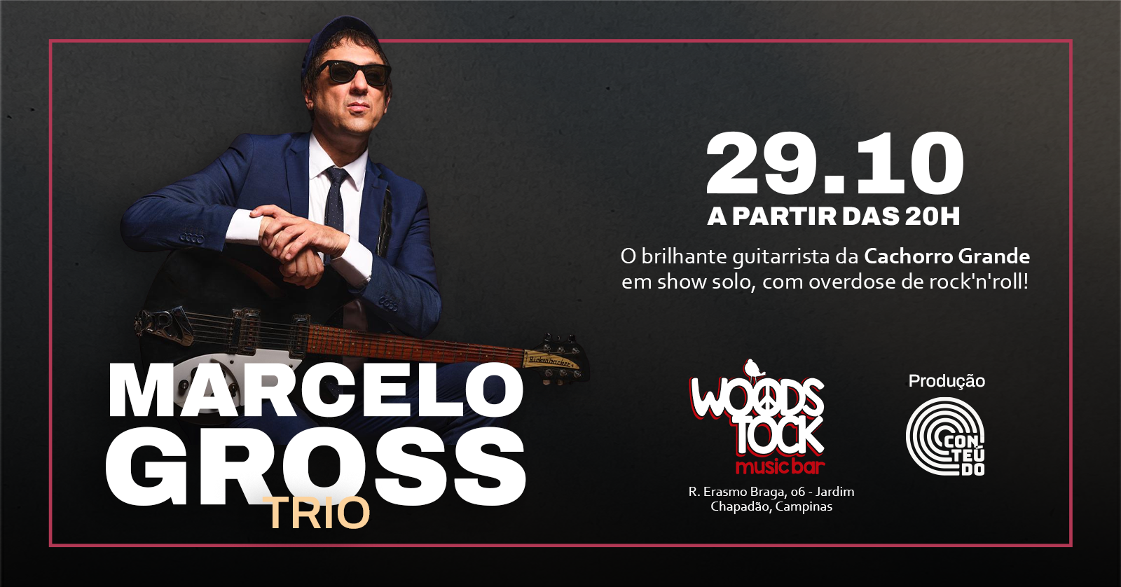 Divulgação de Marcelo Gross Trio leva repertório solo e Cachorro Grande à Woodstock, em Campinas