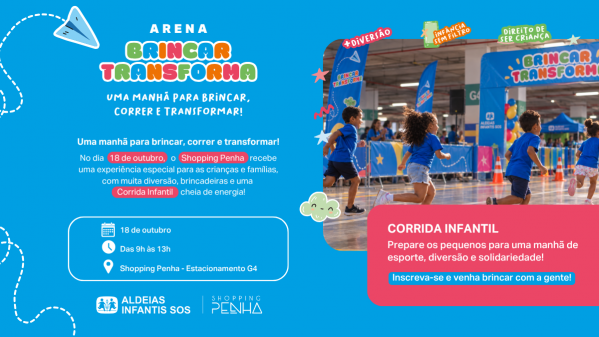 Imagem do evento Brincar Transforma - Corrida Infantil Shopping Penha