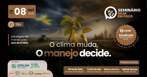 Imagem do evento Seminário Soja em Foco: Estratégias de Manejo para Ano de El Niño