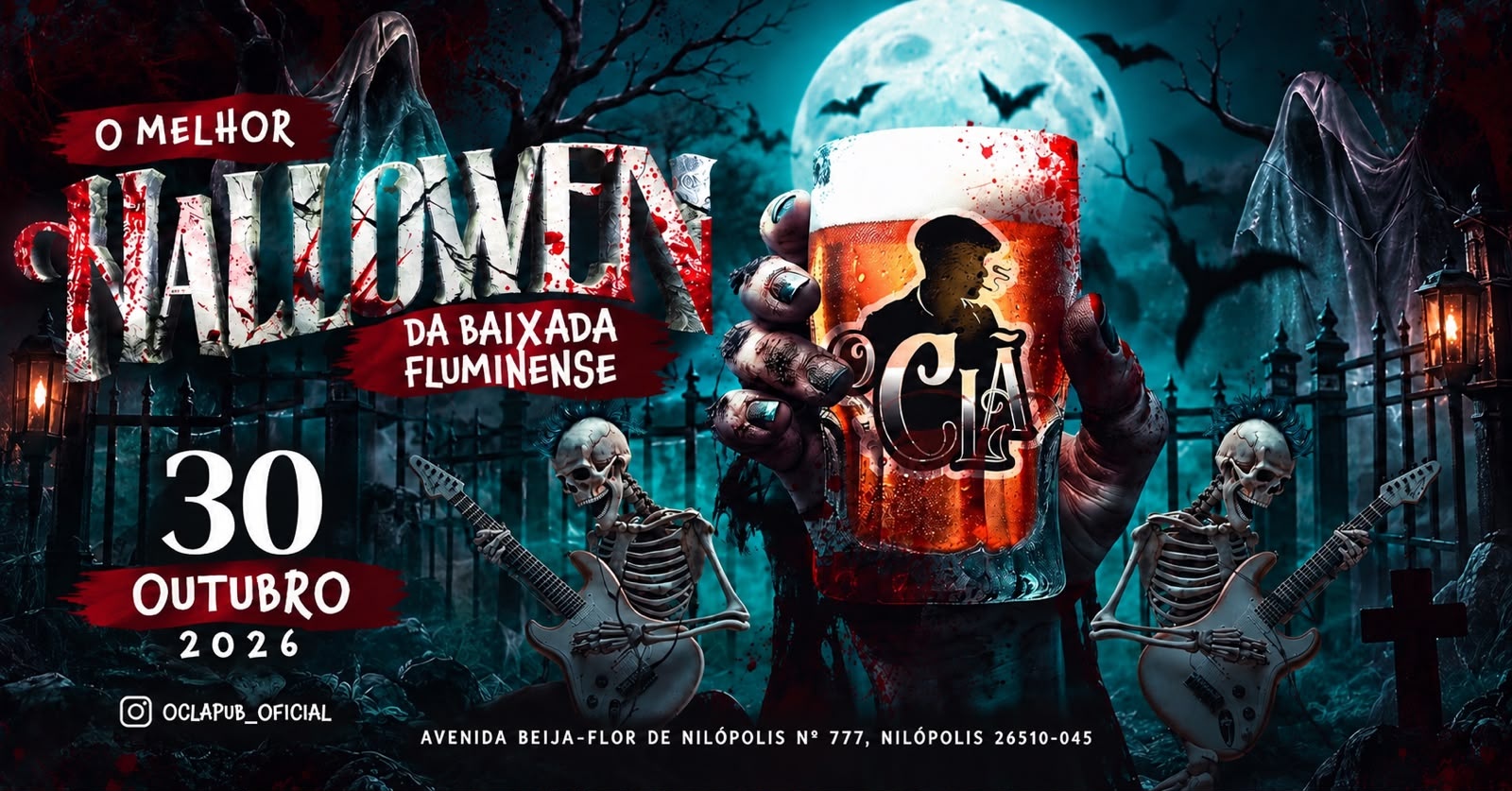 1º Noite de HALLOWEN com Banda KILLPOP + DJ KAREN MAGLIANO