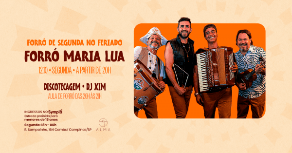 Imagem do evento FORRÓ DE SEGUNDA NO ALMA CAMPINAS | 12.10