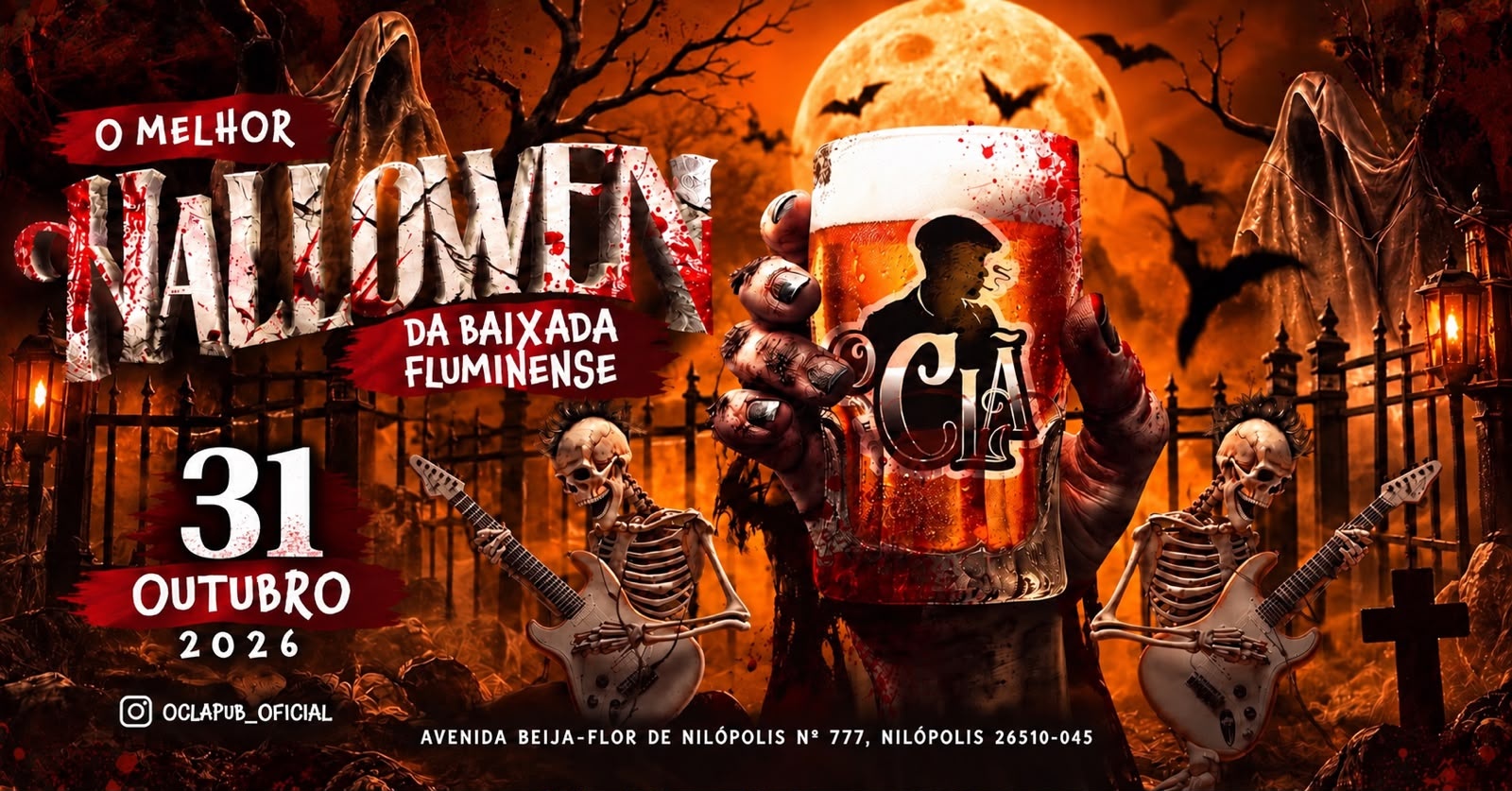 2º noite de HALLOWEN com Banda CAPITÃO CORUJA + DJ KAREN MAGLIANO