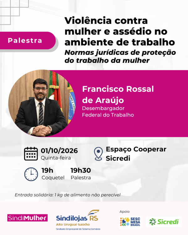 Imagem do evento Vlência contra mulher e assédio -  Normas jurídicas de proteção  ao trabalho da mulher